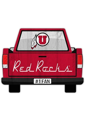 Utah Utes Truck Back Cutout Sign - Red