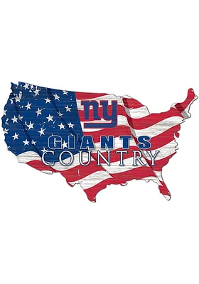 New York Giants USA Shape Flag Cutout Sign - Blue