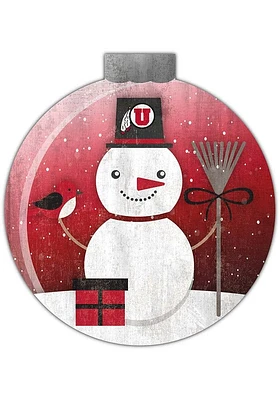 Utah Utes Snowglobe 12 Inch Sign - Red