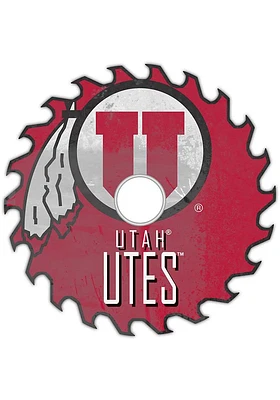 Utah Utes Rust Circular Saw Sign - Red