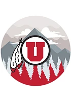 Utah Utes Landscape Circle Sign - Red