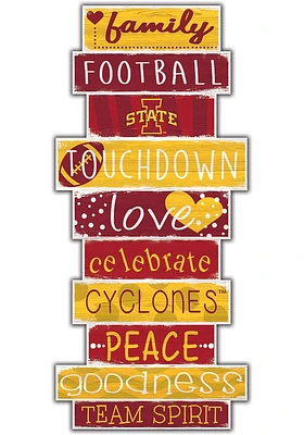 Iowa State Cyclones Celebrations Stack 24 Inch Sign - Yellow