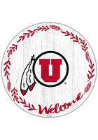 Utah Utes Welcome Circle Sign - Red