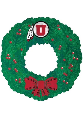 Utah Utes Team Wreath 16 Inch Sign - Red