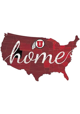 Utah Utes USA Shape Cutout Sign - Red