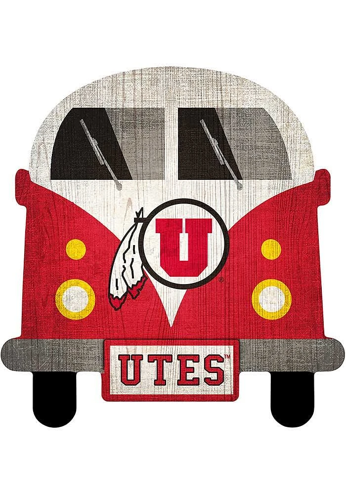 Utah Utes Team Bus Sign - Red