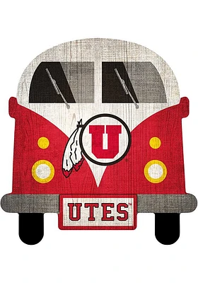 Utah Utes Team Bus Sign - Red