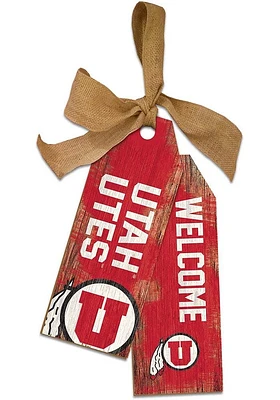 Utah Utes Team Tags Sign - Red