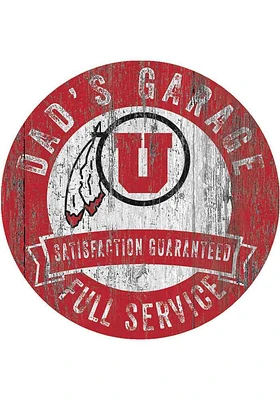 Utah Utes Dads Garage Sign - Red