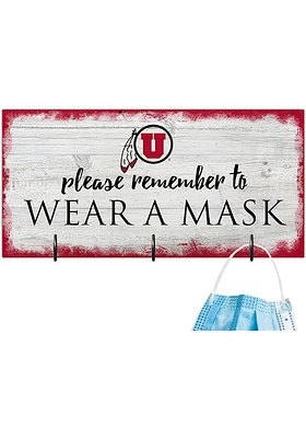 Utah Utes Please Wear Your Mask Sign - Red