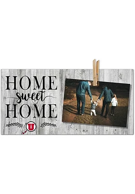 Utah Utes Home Sweet Home Clothespin Picture Frame - Red