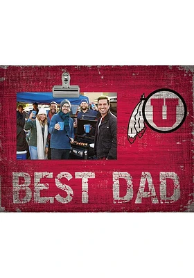 Utah Utes Best Dad Clip Picture Frame - Red