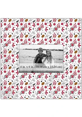 Utah Utes Floral Pattern Picture Frame - Red
