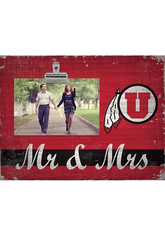 Utah Utes Mr and Mrs Clip Picture Frame - Red