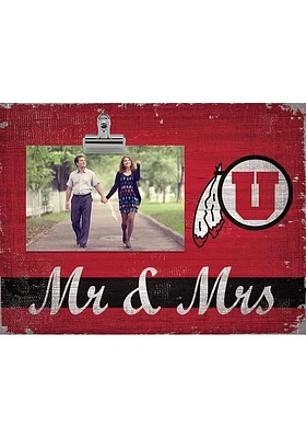 Utah Utes Mr and Mrs Clip Picture Frame - Red