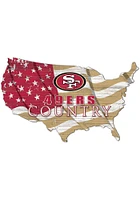 San Francisco 49ers USA Shape Flag Cutout Sign - Red