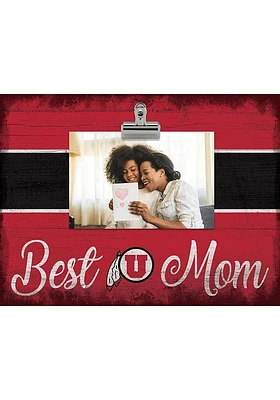 Utah Utes Best Mom Clip Picture Frame - Red