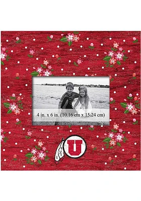 Utah Utes Floral Picture Frame - Red