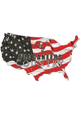 Tampa Bay Buccaneers USA Shape Flag Cutout Sign - Black