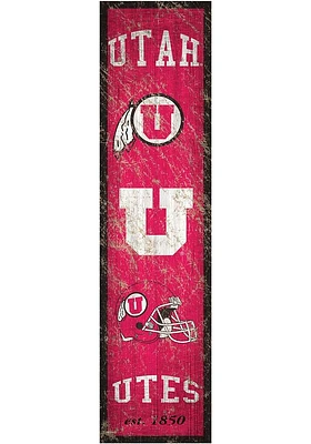 Utah Utes Heritage Banner 6x24 Sign - Red