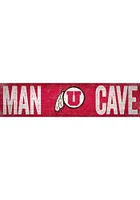 Utah Utes Man Cave 6x24 Sign - Red