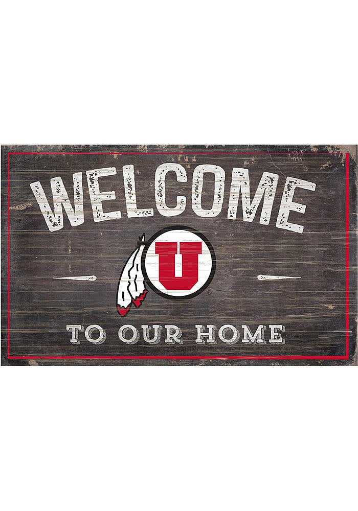 Utah Utes Welcome to our Home Sign - Red