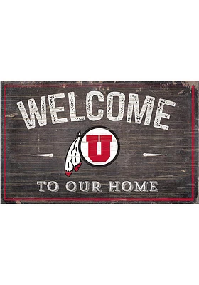 Utah Utes Welcome to our Home Sign - Red