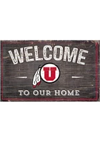 Utah Utes Welcome to our Home Sign - Red