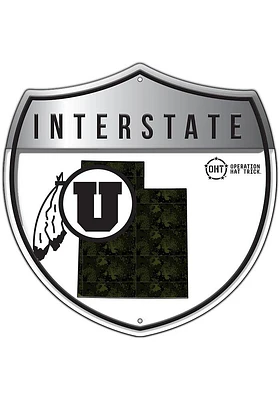 Utah Utes 24in OHT Camo Interstate Sign - Red