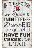 Utah Utes In This House 11x19 Sign - Red