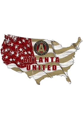 Atlanta United FC USA Shape Flag Cutout Sign - Red