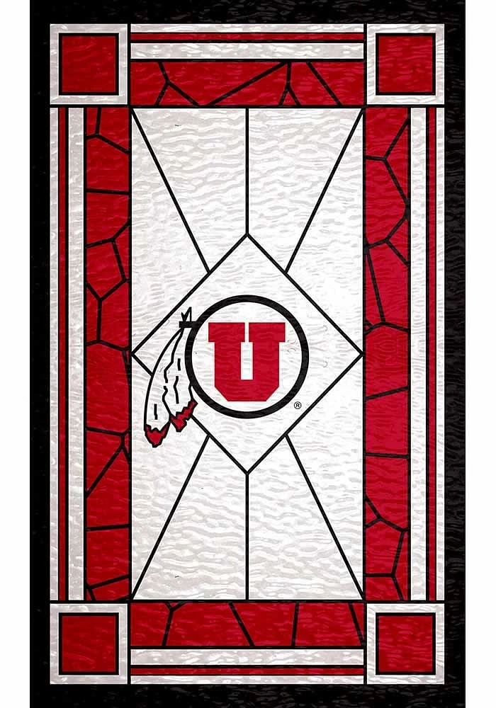 Utah Utes Stained Glass Sign - Red