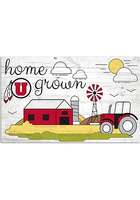 Utah Utes Home Grown Sign - Red