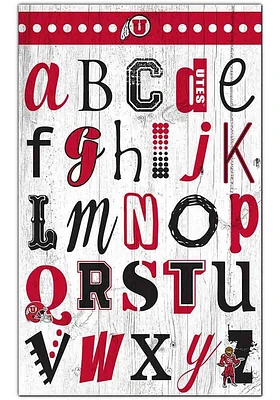Utah Utes Alphabet Sign - Red