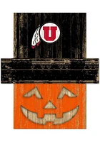 Utah Utes Pumpkin Head Sign - Red