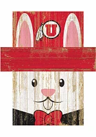 Utah Utes Easter Bunny Head Sign - Red