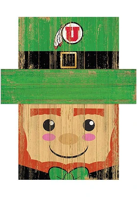 Utah Utes Leprechaun Head Sign - Red