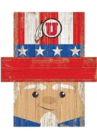 Utah Utes Patriotic Head Sign - Red