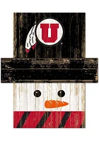 Utah Utes Snowman Head Sign - Red