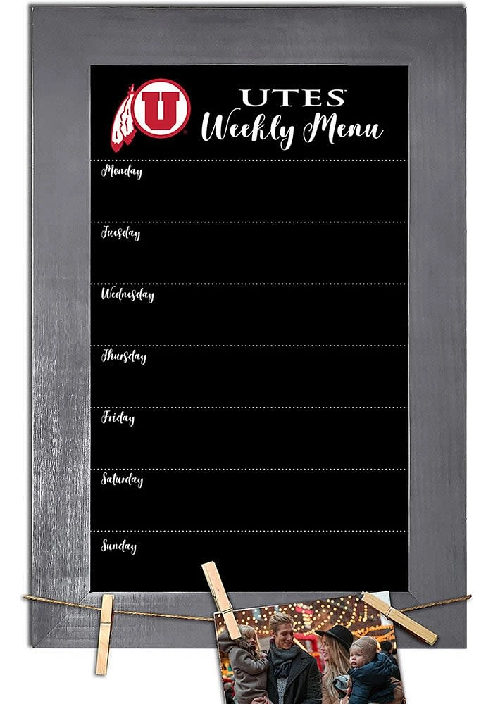Utah Utes Weekly Chalkboard Picture Frame - Red