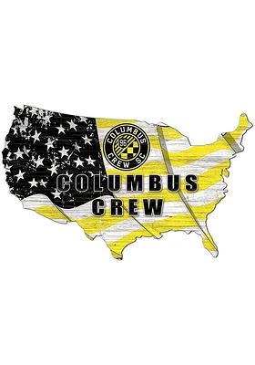 Columbus Crew USA Shape Flag Cutout Sign - Yellow