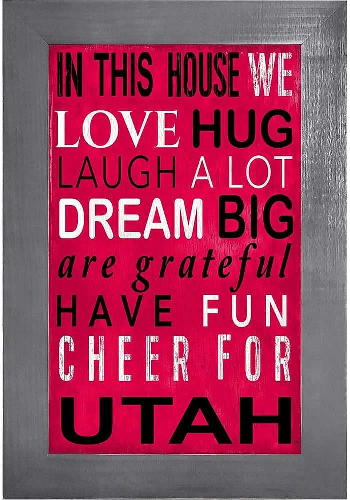 Utah Utes In This House Picture Frame - Red