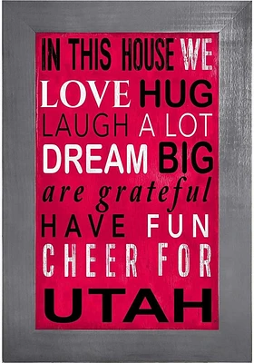 Utah Utes In This House Picture Frame - Red