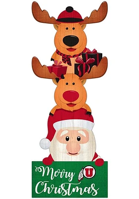 Utah Utes 31 Inch Santa Stack Leaner Sign - Red