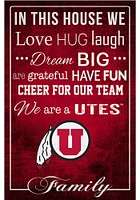Utah Utes In This House 17x26 Sign - Red