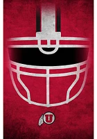 Utah Utes Ghost Helmet 17x26 Sign - Red