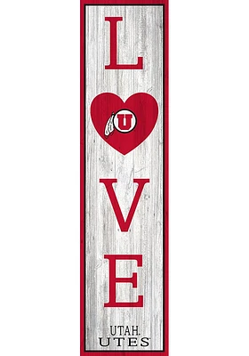 Utah Utes 48 Inch Love Leaner Sign - Red