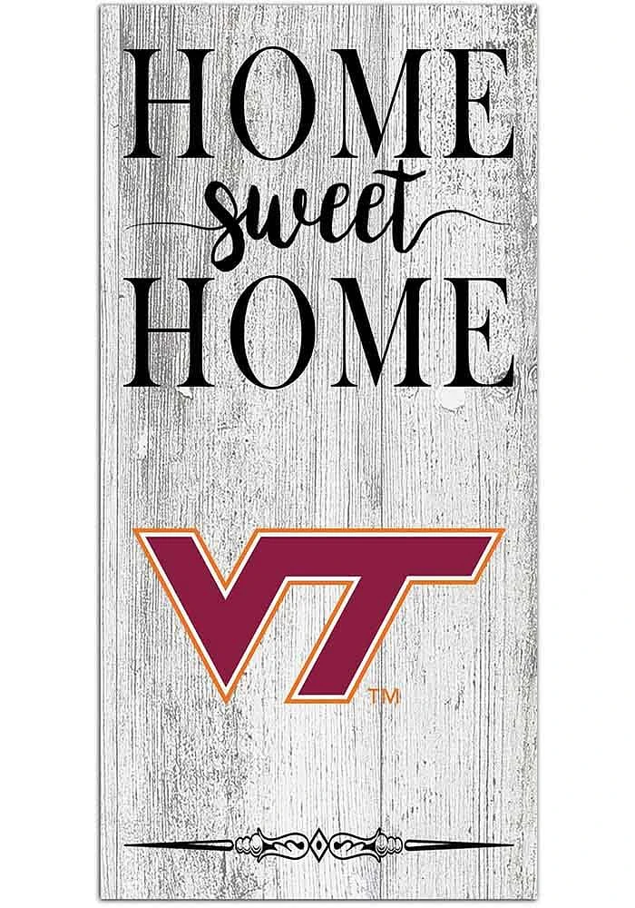 Virginia Tech Hokies Home Sweet Home Whitewashed Sign - Maroon