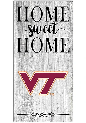 Virginia Tech Hokies Home Sweet Home Whitewashed Sign - Maroon