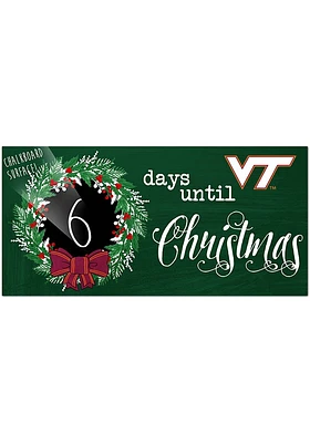 Virginia Tech Hokies Chalk Christmas Countdown Sign - Maroon